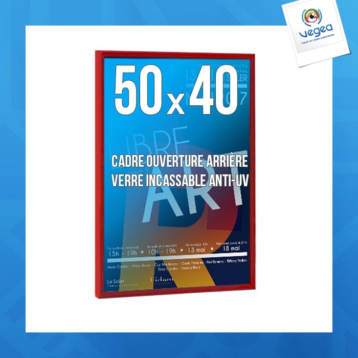 Cadre promotionnel déco 40x50cm couleur rouge