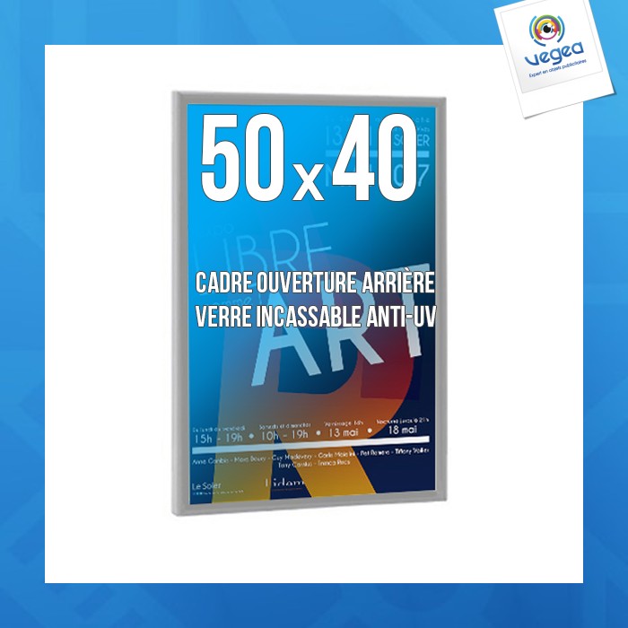 Cadre avec logo déco 40x50cm alu anodise