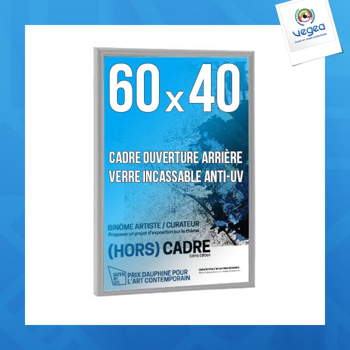 Cadre publicitaire décp 60x40cm couleur alu anodise
