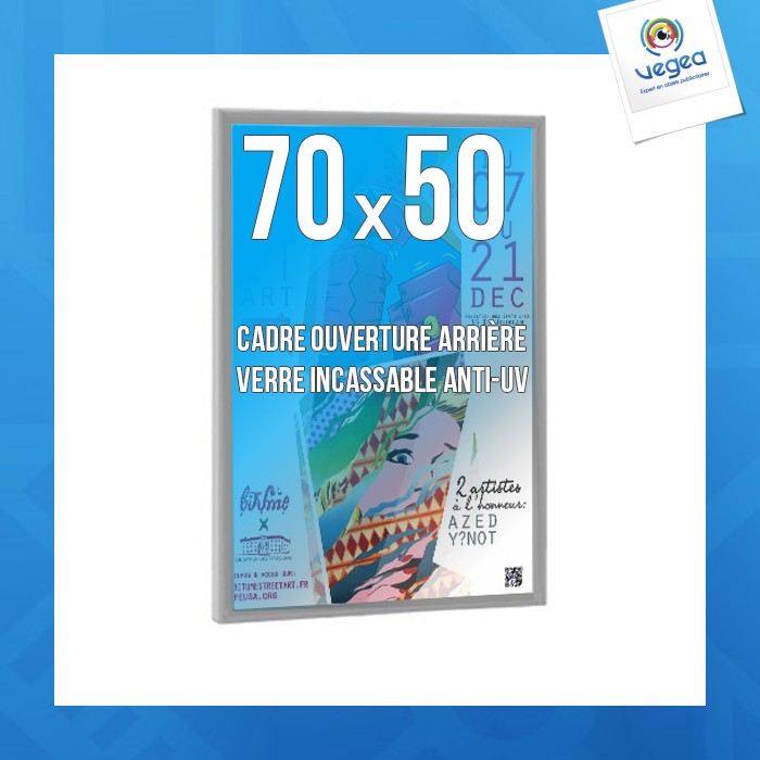 Cadre personnalisé déco 50x70cm alu anodise