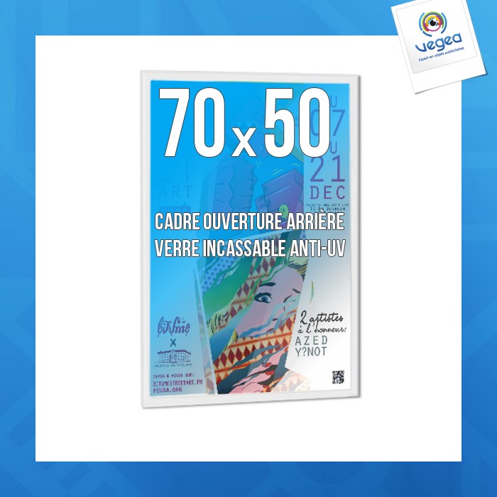 Cadre promotionnel déco 50x70cm couleur blanc