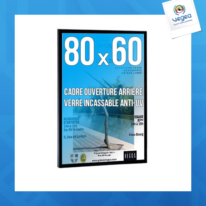 Cadre publicitaire déco 60x80cm couleur noir