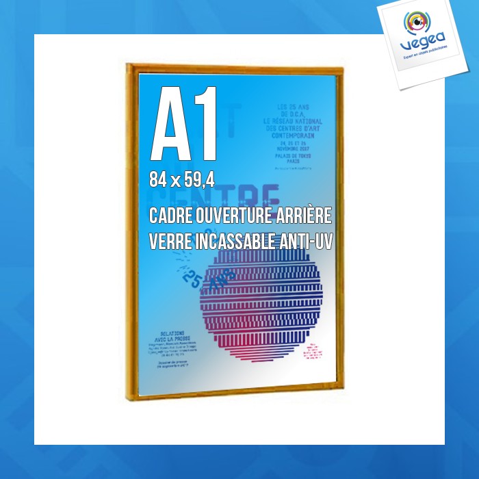 Cadre publicitaire déco a1 couleur doré