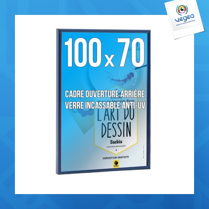 Cadre personnalisable déco 70x100cm couleur bleu