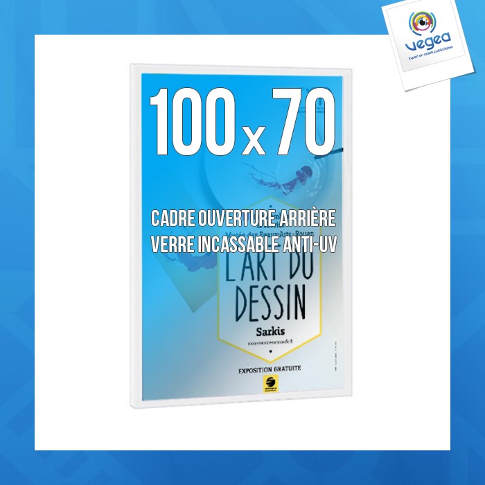 Cadre personnalisé déco 70x100cm couleur blanc