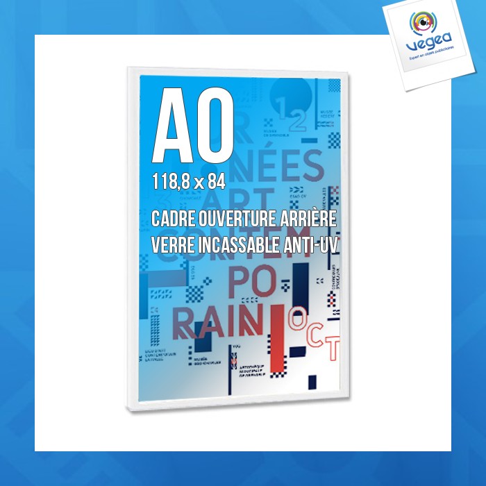 Cadre publicitaire déco a0 couleur blanc
