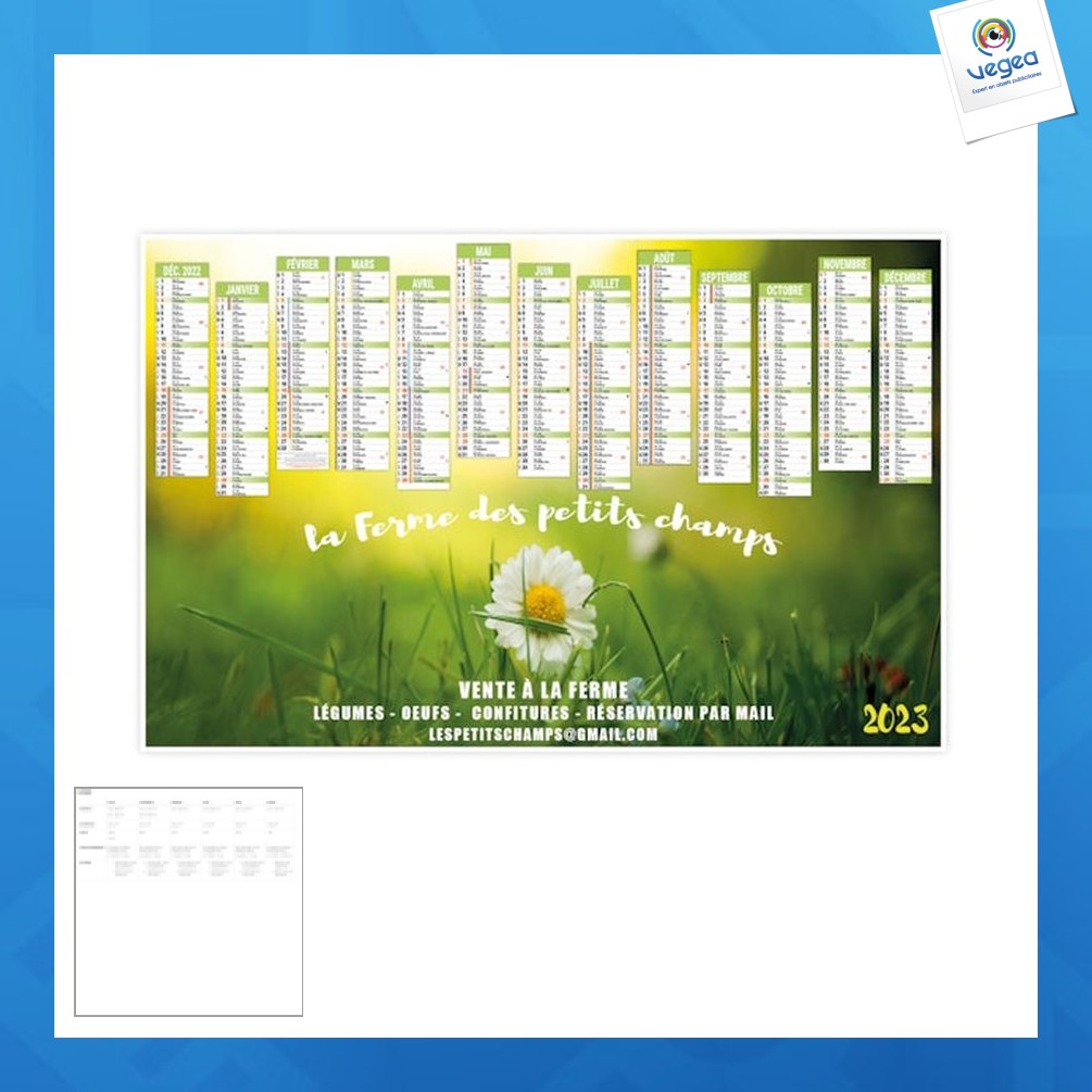 Petit calendrier publicitaire bancaire souple création