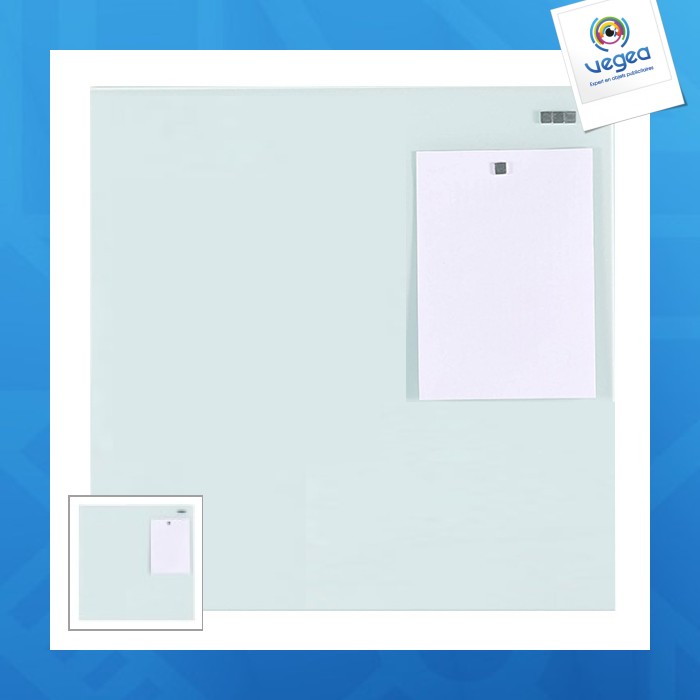 Tableau affichage-ecriture verre magnet 60x120cm blanc