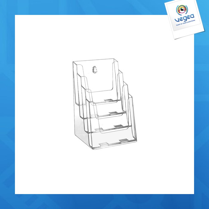 Porte brochure publicitaire comptoir/mural 4xa5 (4xl.16cm)