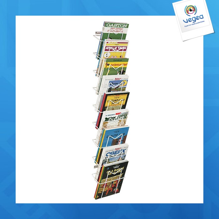 Présentoir mural 9 cases a4 - largeur 24 cm blanc