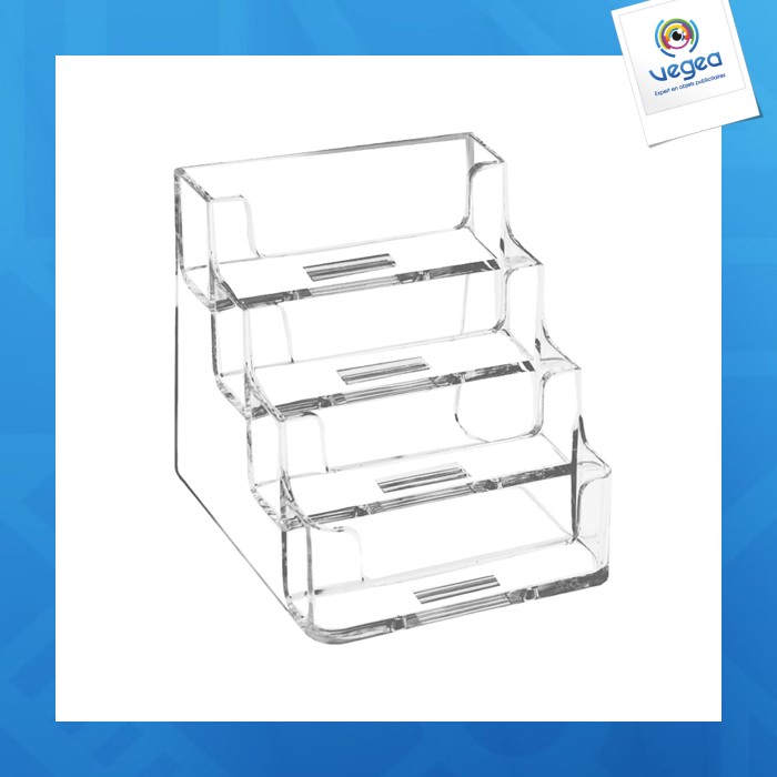 Porte-carte publicitaire visite comptoir 4 x cases largeur