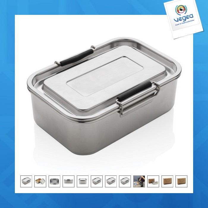 Lunch box publicitaire étanche en acier inoxydable recyclé rcs