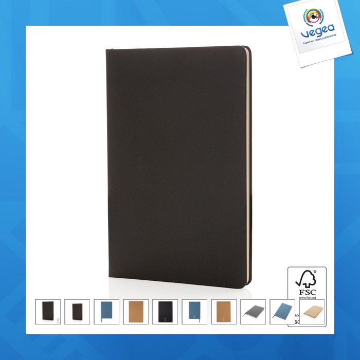 Carnet a5 publicitaire à couverture rigide fsc®