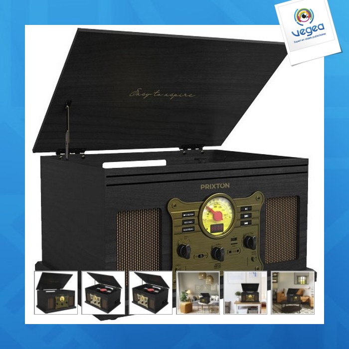 Tourne-disque publicitaire et lecteur de musique prixton century