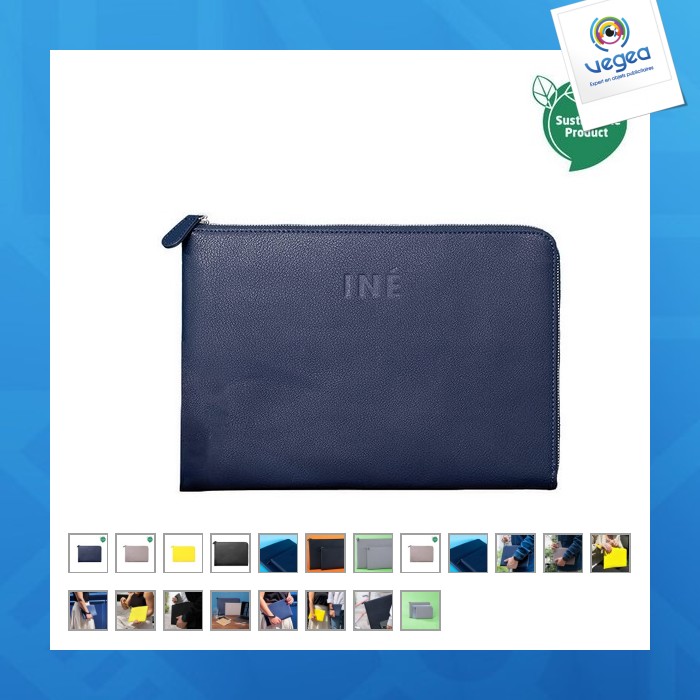 Ine tablet 10/11 - pochette personnalisée en cuir recyclé
