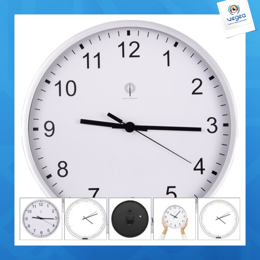 Horloge publicitaire murale sans fil uranus