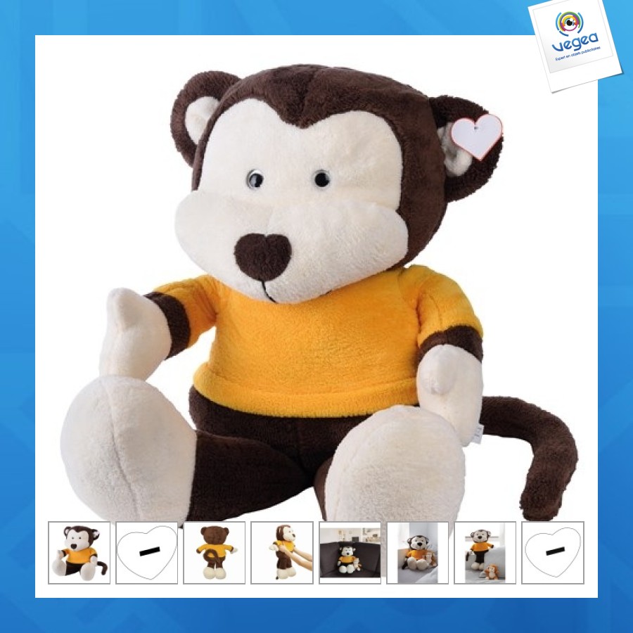 Grande peluche singe personnalisable