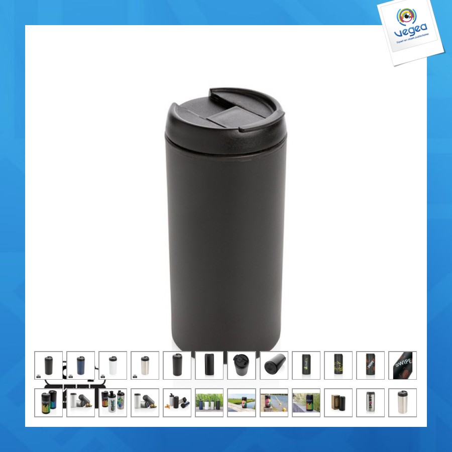 Mug metro en acier inoxydable recyclé rcs