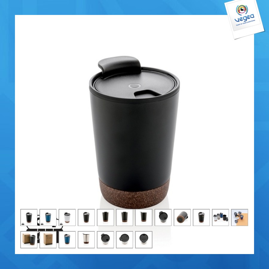 Tasse à café en liège promotionnel et en acier inoxydable grs