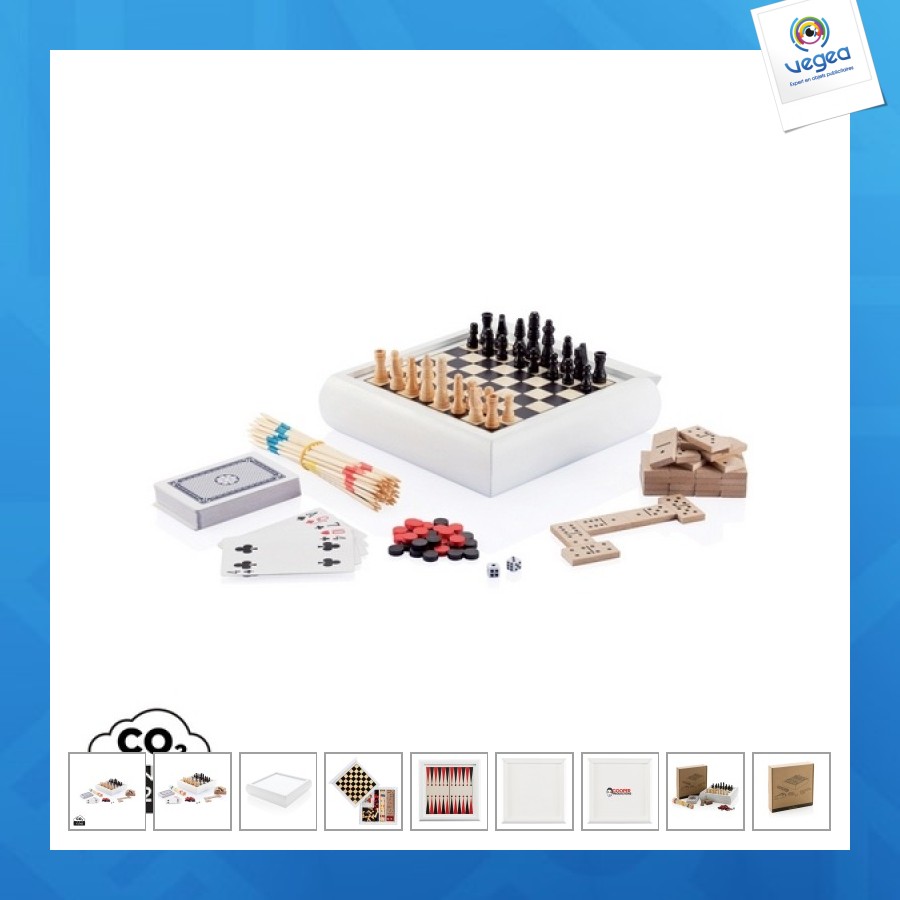 Set de jeux 5 en 1 personnalisable en bois fsc®