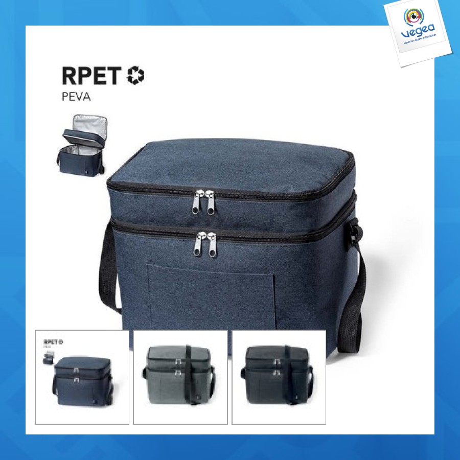 Glacière avec logo à 2 compartiments en rpet