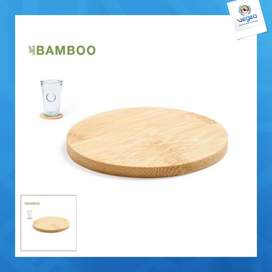 Sous-verre personnalisable en bambou