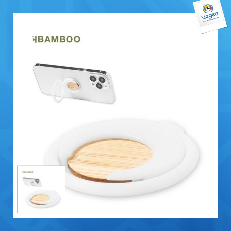 Support de téléphone personnalisable en bambou