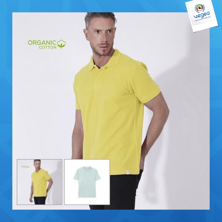 Polo en coton bio personnalisable unisexe