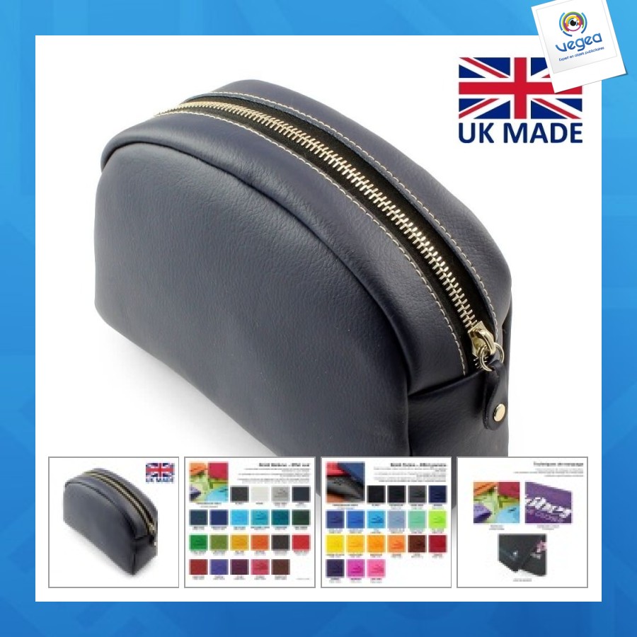 Pochette zippée 200x150x75mm en pu, rpet ou cuir