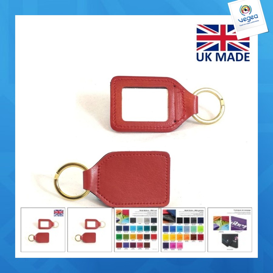Porte-clés personnalisable rectangulaire en pu, rpet ou cuir