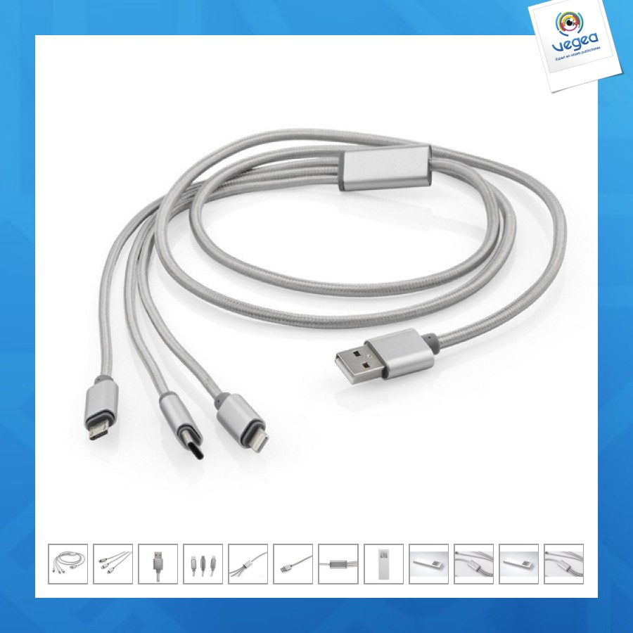 Câble promotionnel usb 3 en 1