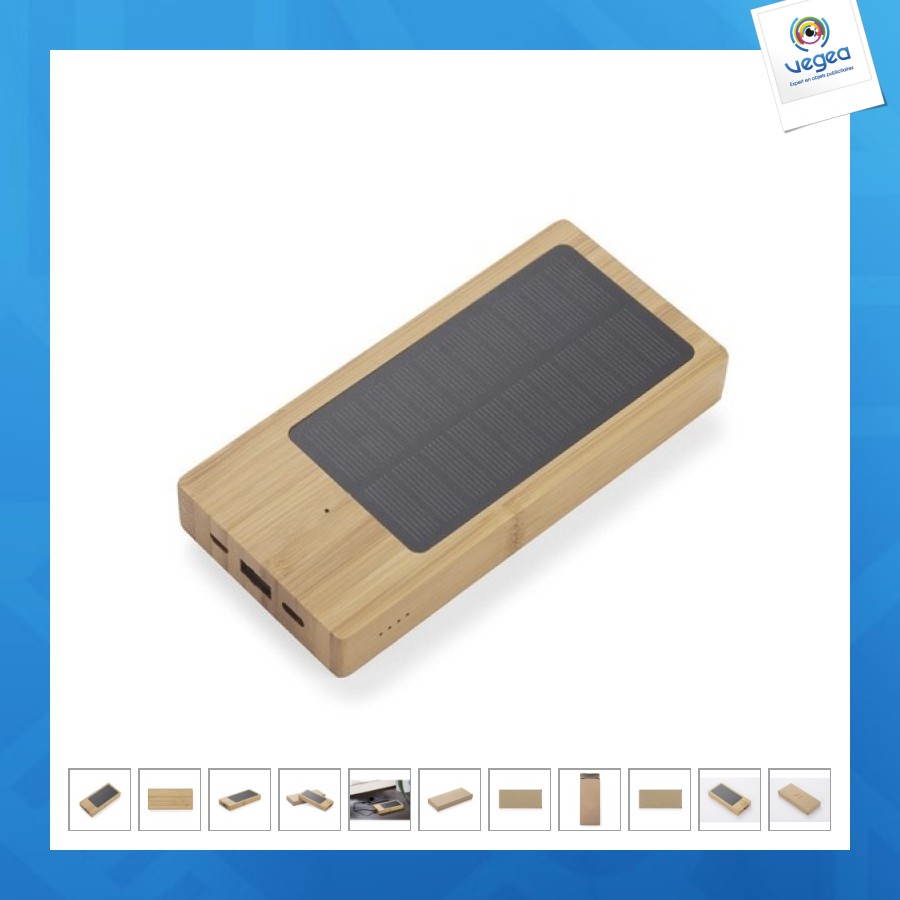 Power bank solaire publicitaire 10 000mah