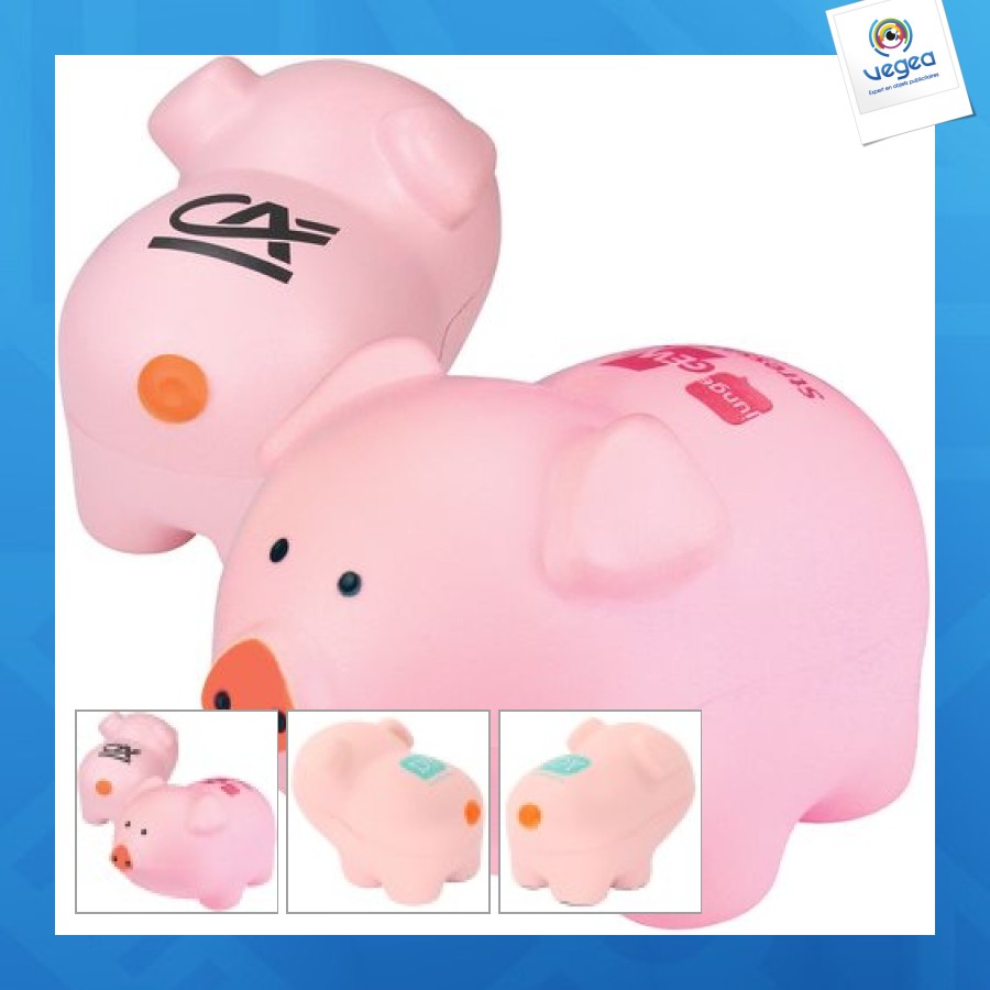 Cochon anti-stress avec logo