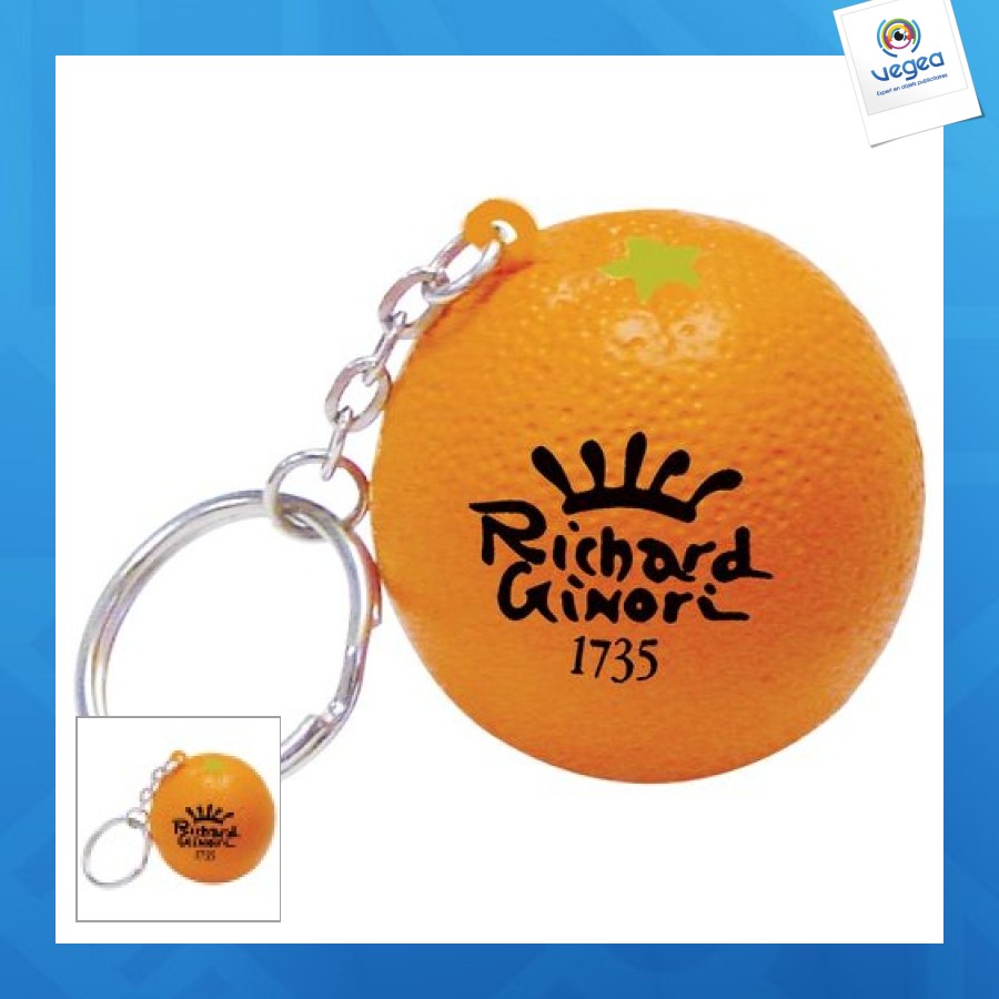 Porte-clés orange anti-stress personnalisé