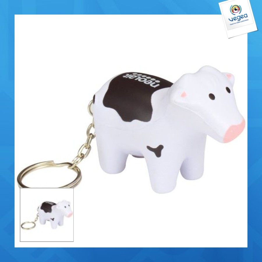 Porte-clés vache anti-stress publicitaire