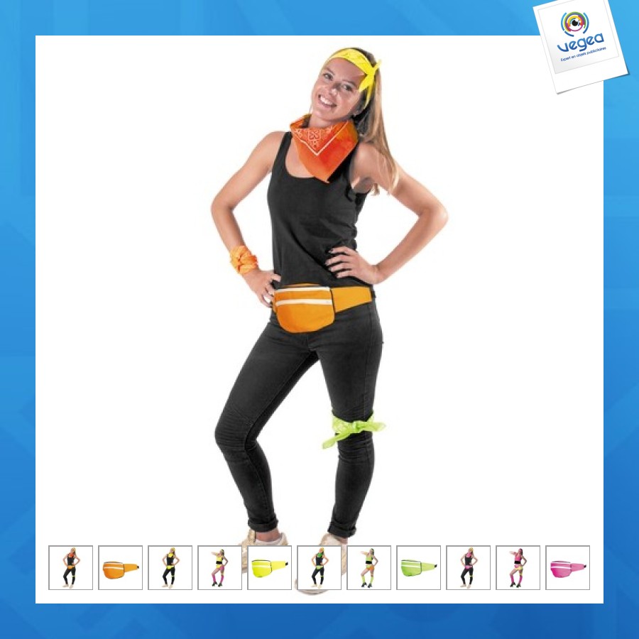 Sac banane personnalisable orange fluo
