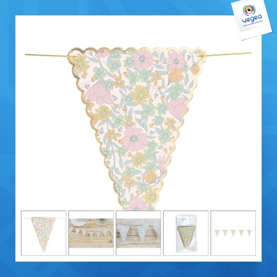 Guirlande fanions shabby 3m
