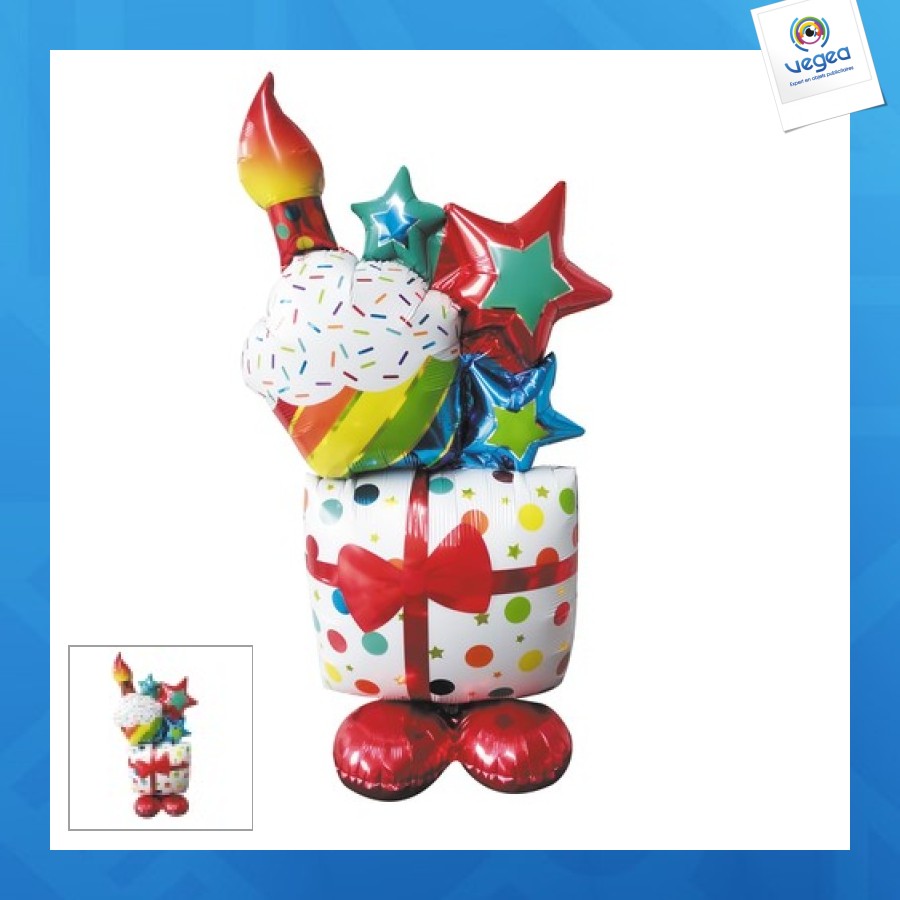 Ballon mylar birthday gift multicolore