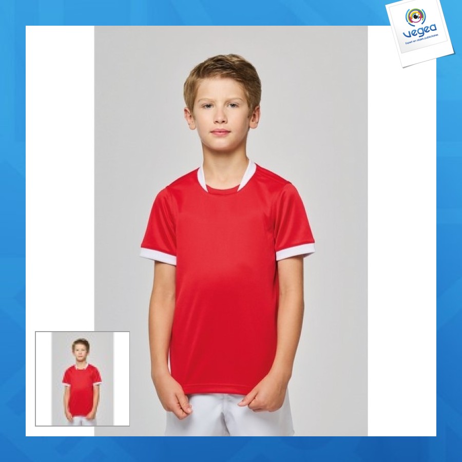 Maillot de rugby avec logo manches courtes enfant