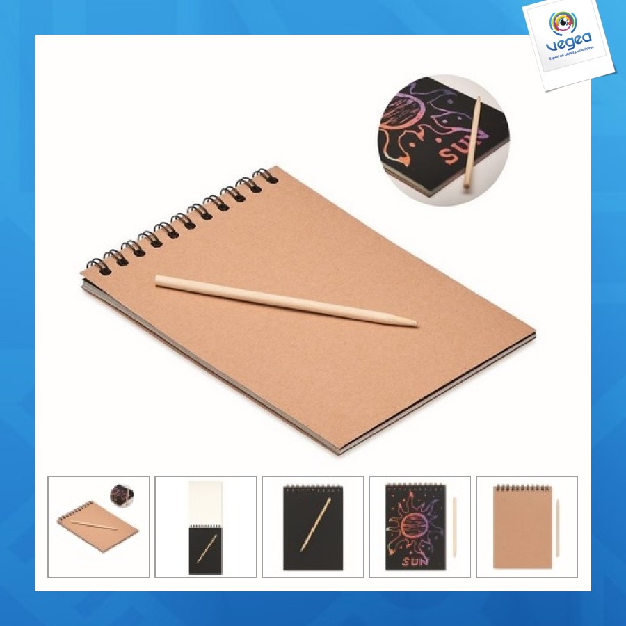Black - carnet personnalisé de papier à gratter
