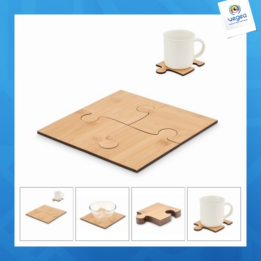  lot de 4 sous-verres puzzle
