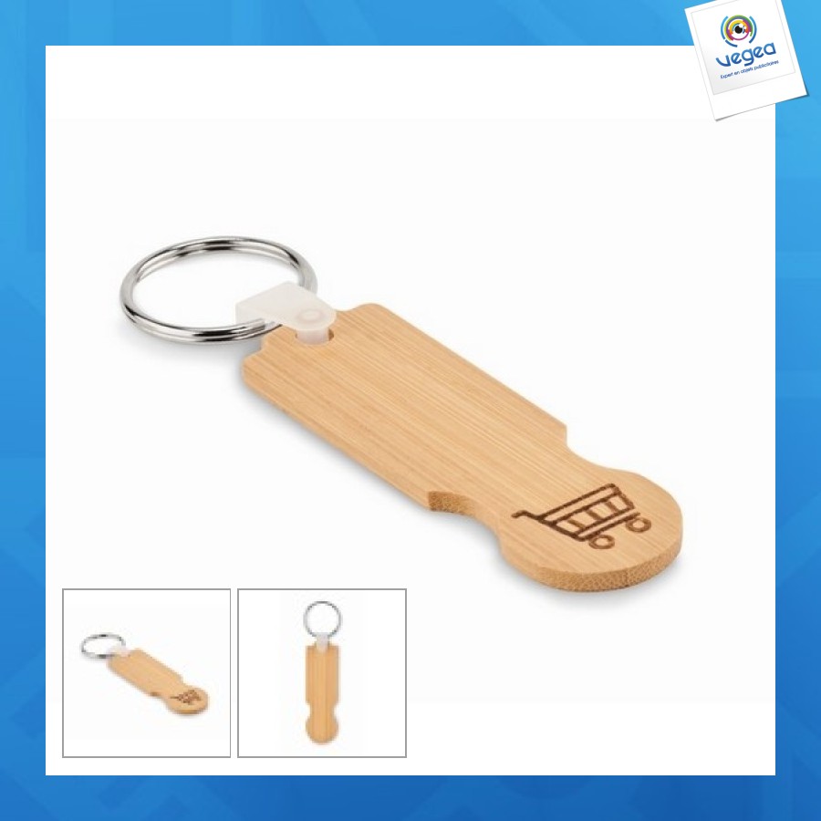 Porte-clés jeton personnalisable en bambou