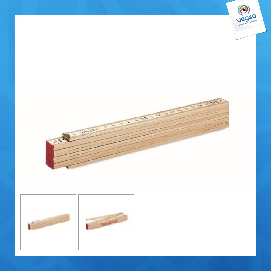 Règle de charpentier en bois 2m