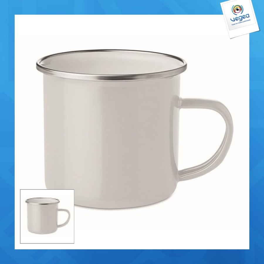 Mug métal personnalisable émaillé 350ml