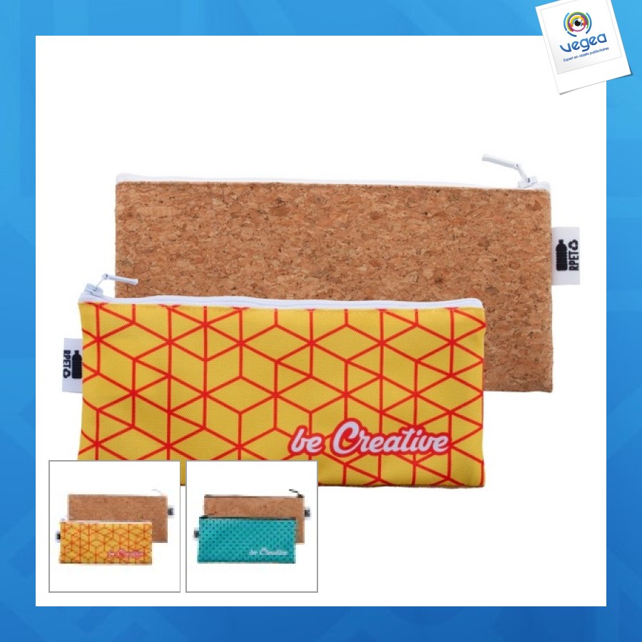 Trousse en liège publicitaire et rpet full quadri