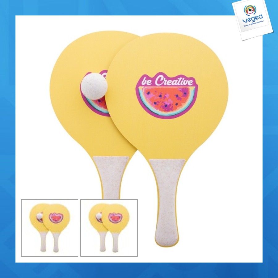 Raquettes de tennis de plage publicitaire quadri