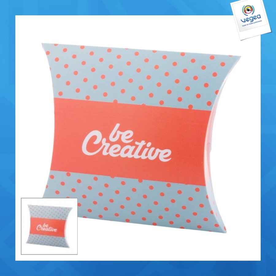 Creabox pillow lock m boîte personnalisable en forme de coussin