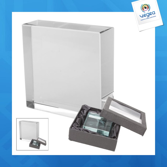 Bloc en verre publicitaire