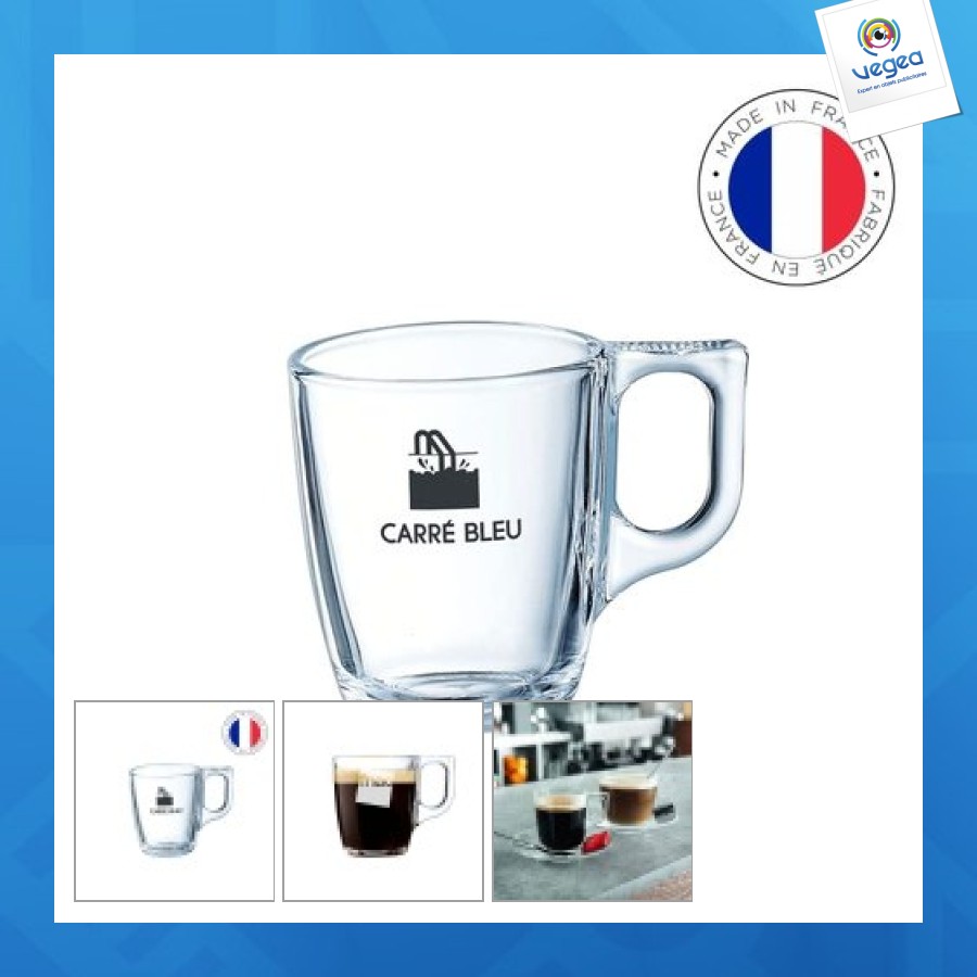 Tasse à café personnalisée en verre 9cl