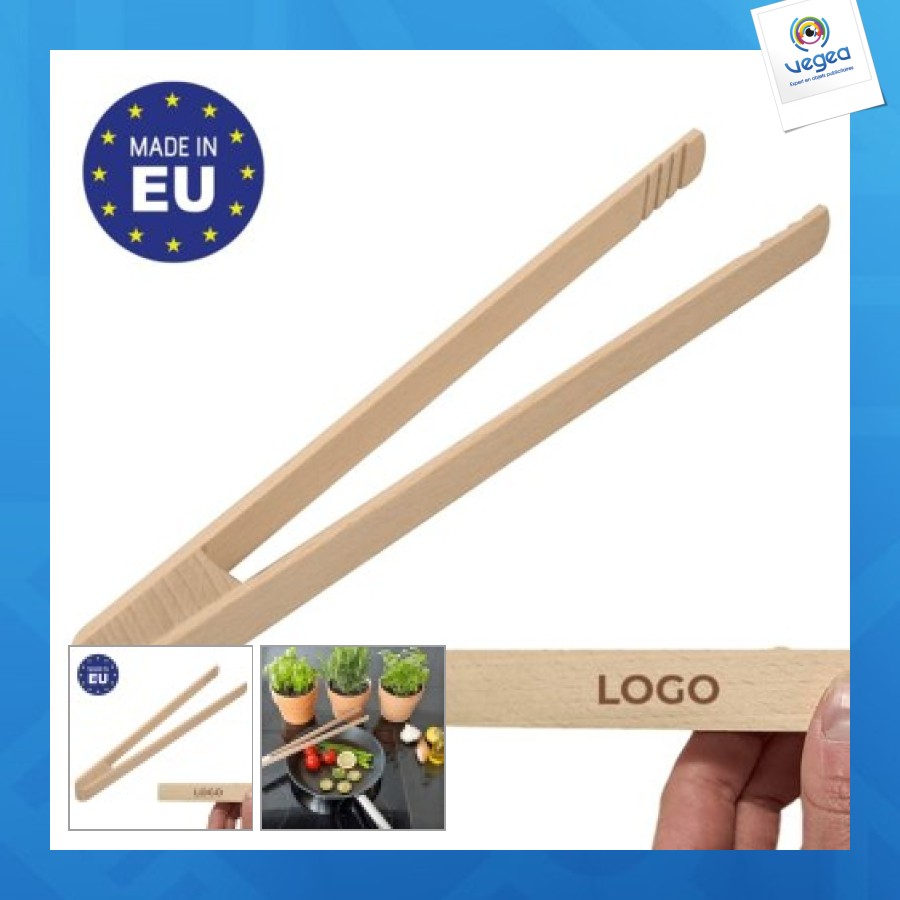 Pince alimentaire personnalisable en bois
